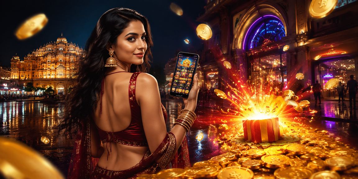 Modern casino app neon lights on mobile