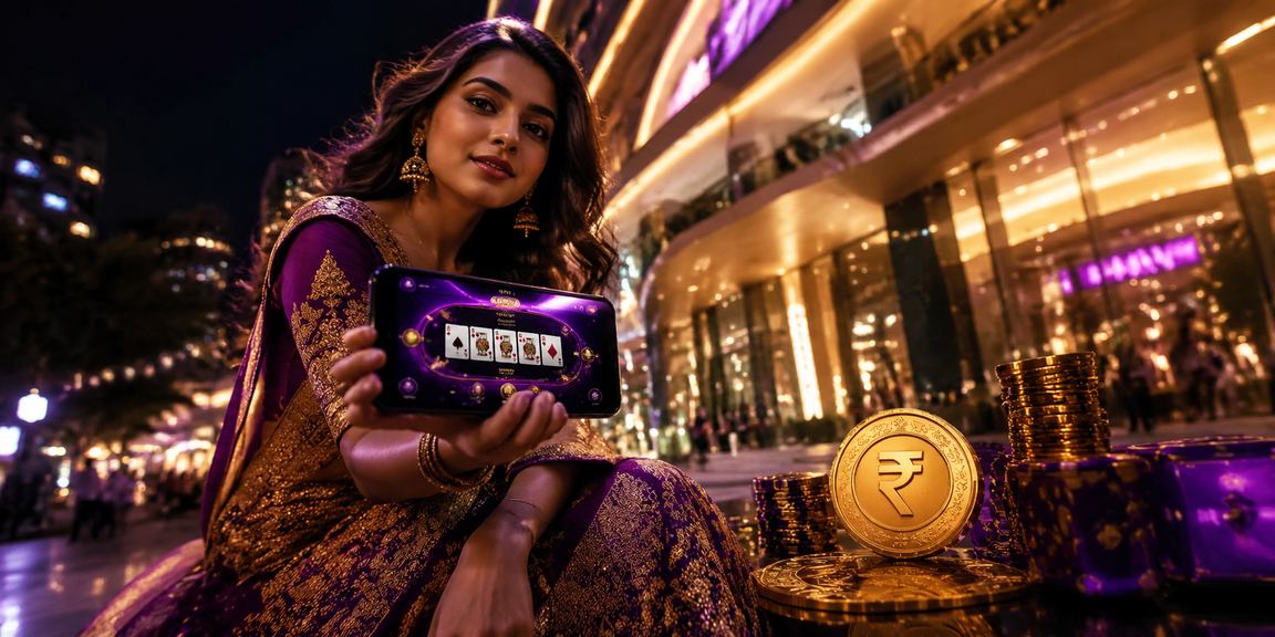 Man playing Teen Patti on mobile in Bandra, Mumbai with rupee currency symbol