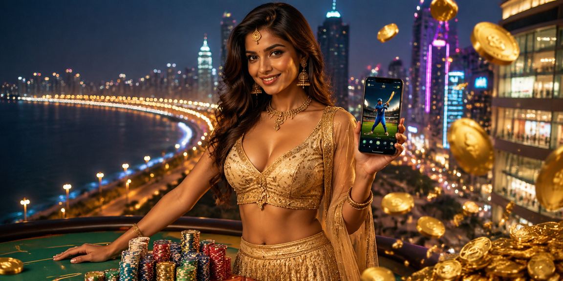 Indian man betting on cricket using mobile phone by the Mumbai Marine Drive